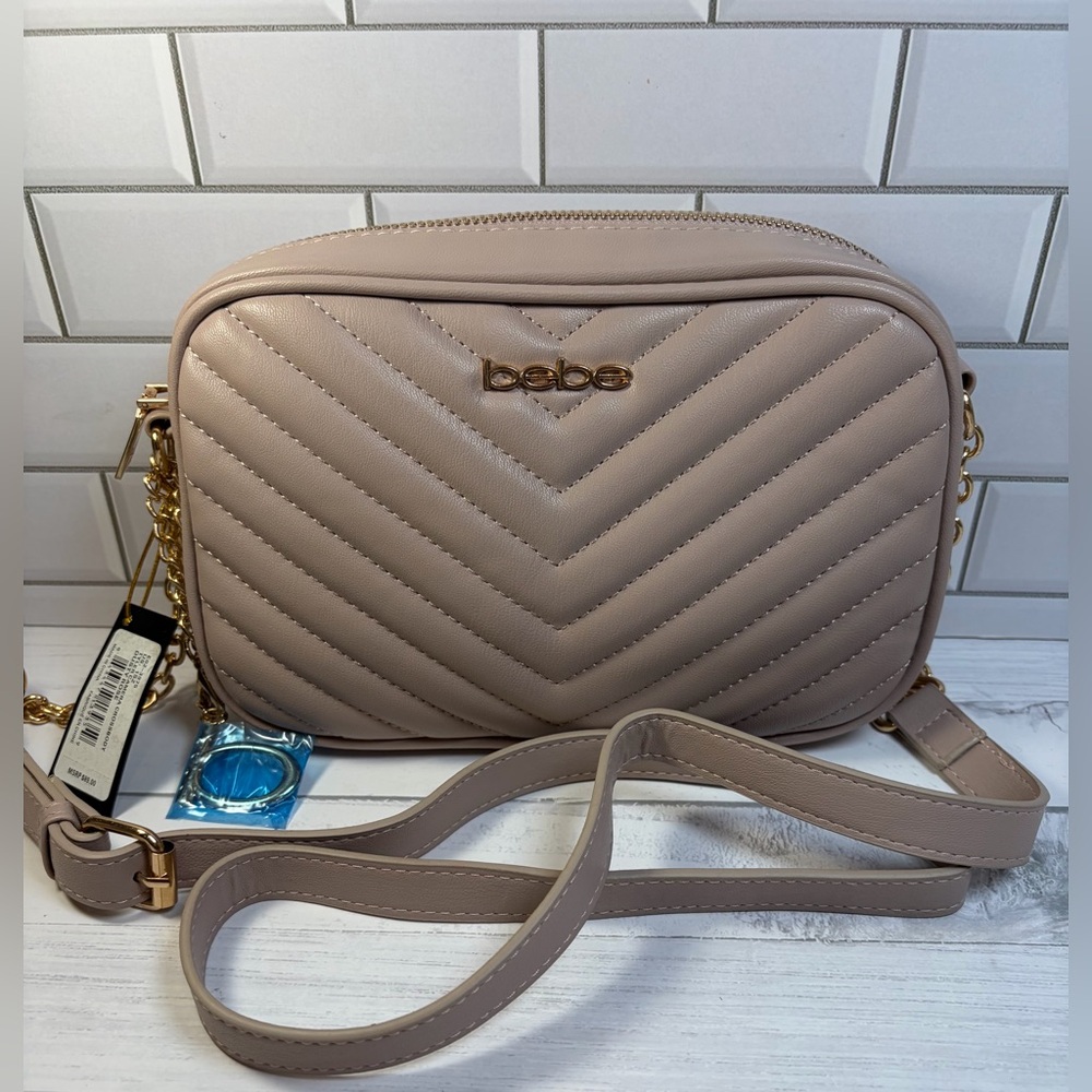 Bebe Quilted  Tyler Camera Crossbody Dusty Rose - Picture 4 of 12